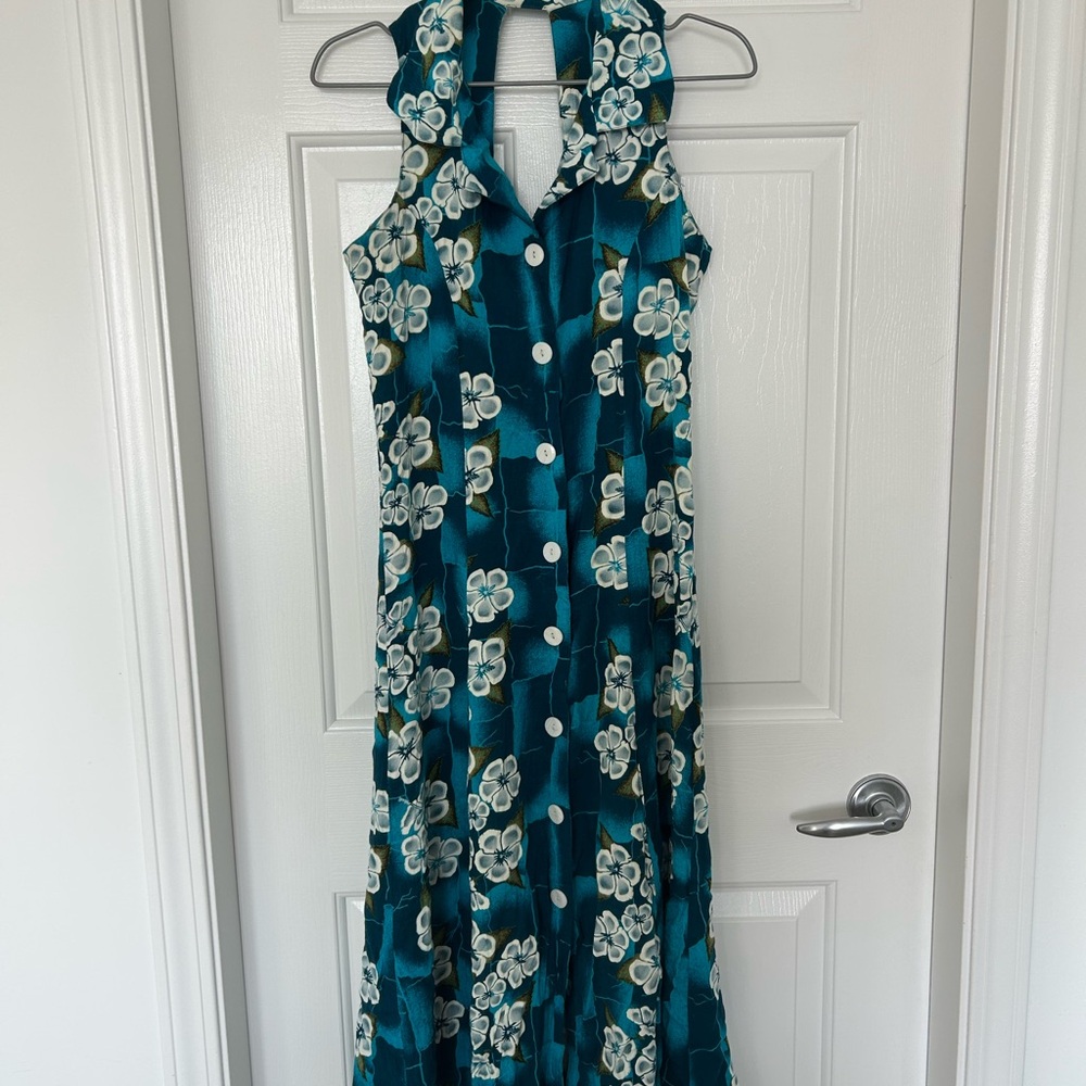 Floral Teal Sleeveless Dress